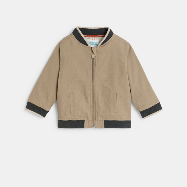 جاكيت من القطن والكتان، باللون البيج للفتيان الصغار